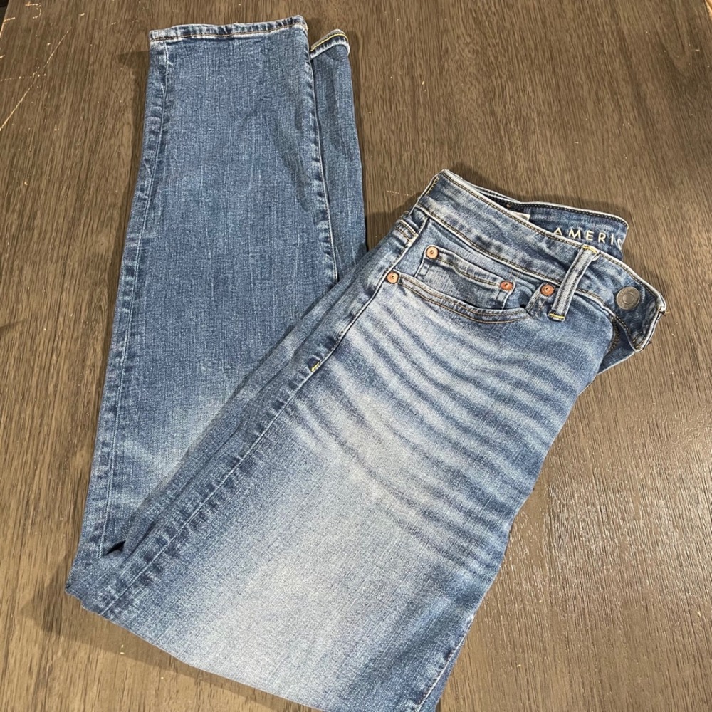 American Eagle Mens 29x34 Blue Jeans AirFlex Straight Leg 07/23 834945048